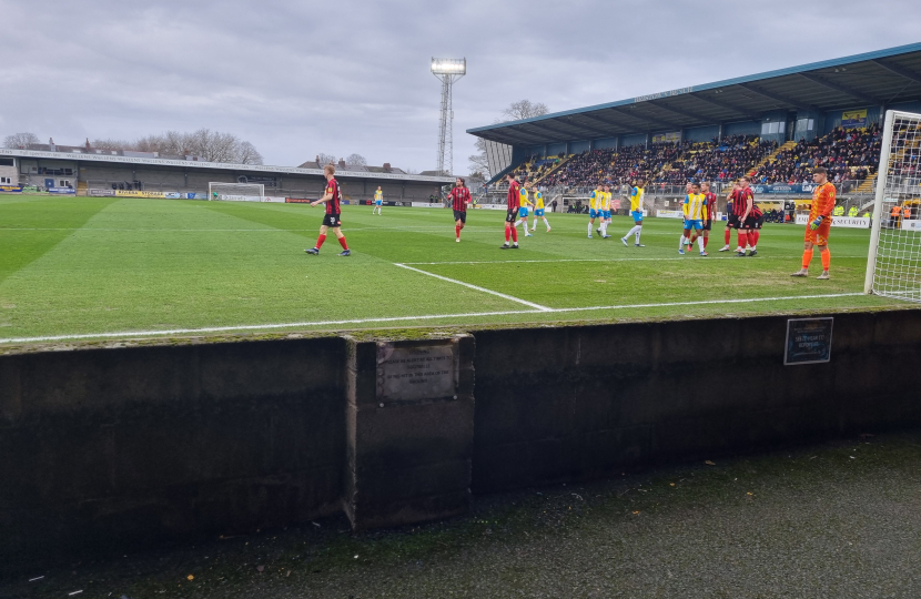 A picture taken during a match at Plainmoor.