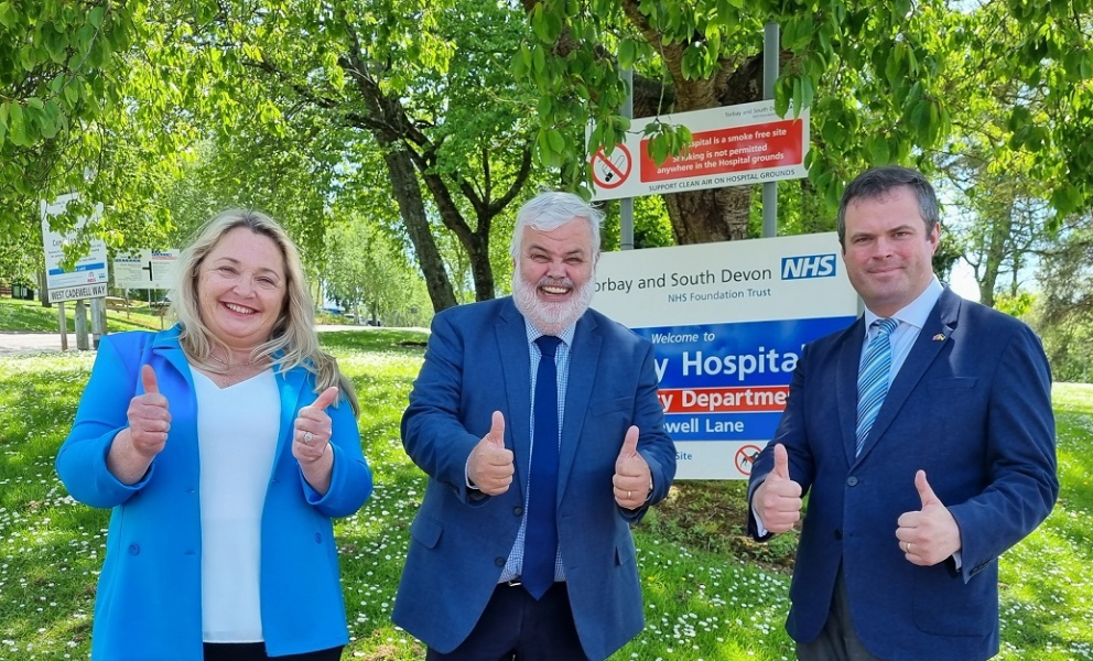 Celebrating securing funding for Torbay Hospital