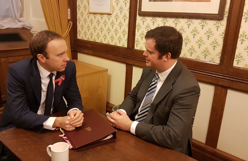 Kevin discussing funding with the Health Secretary