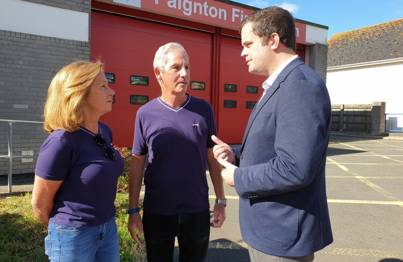 Kevin With Councillors Outside Paignton Fire Station.