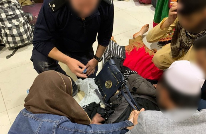 Evacuees from Afghanistan being processed by UK Border Force