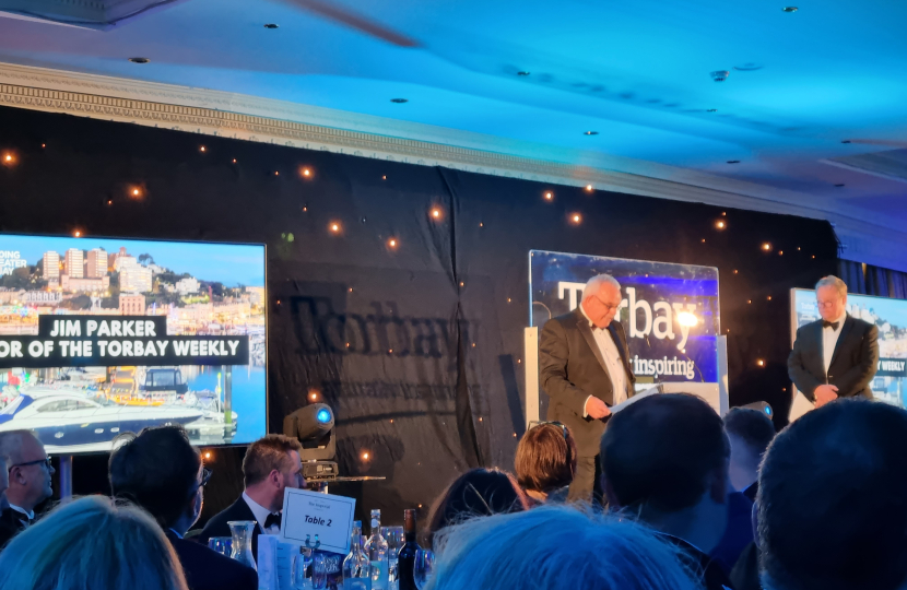 Editor Jim Parker Introduces the Torbay Weekly Business Awards