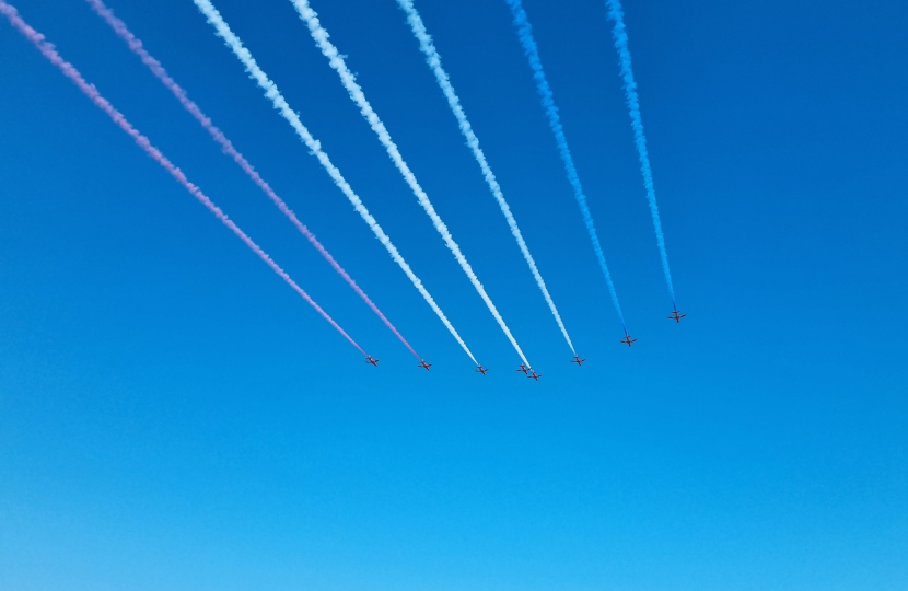 The RAF Red Arrows over Paignton.
