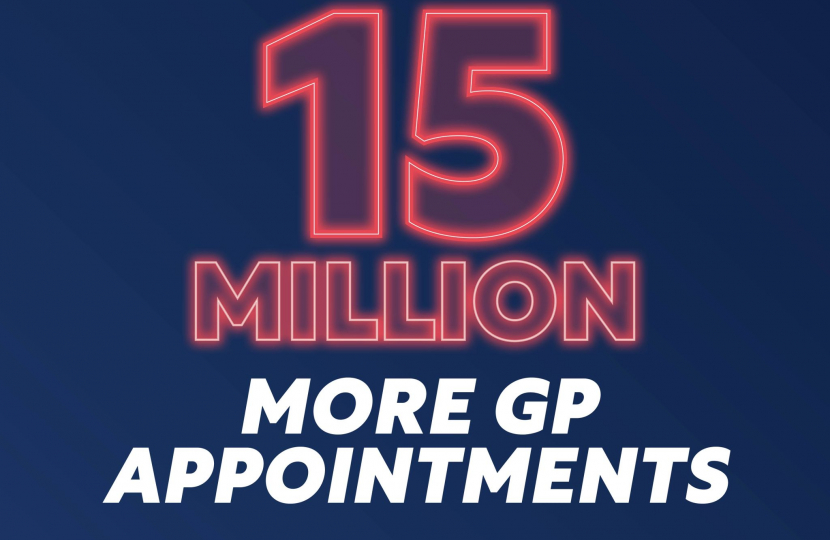15 million more GP appointments will be available.