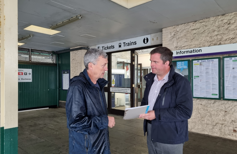 Cllr John Fellows and Kevin Foster MP at Paignton Station