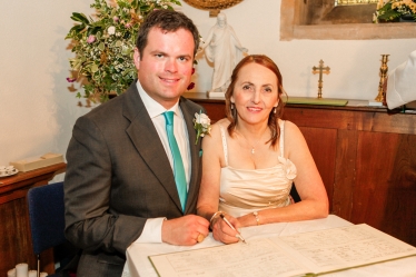 Signing the marriage register with Hazel.