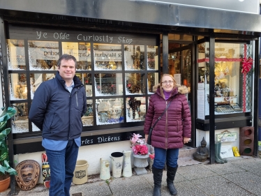 Kevin and Hazel visiting a local independent trader.