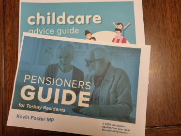 A photograph of the two short guides produced by Kevin Foster MP
