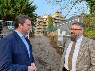 Kevin Foster MP with Alan Whytock at the site of the new St Michael's Academy in Paignton.
