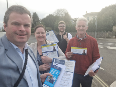 Torbay MP Kevin Foster and local Police & Crime Commissioner Alison Hernandez, out on the doorsteps in Torquay.