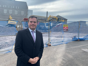 Kevin Foster at Crossways where demolition of the derelict shopping centre is almost complete. 